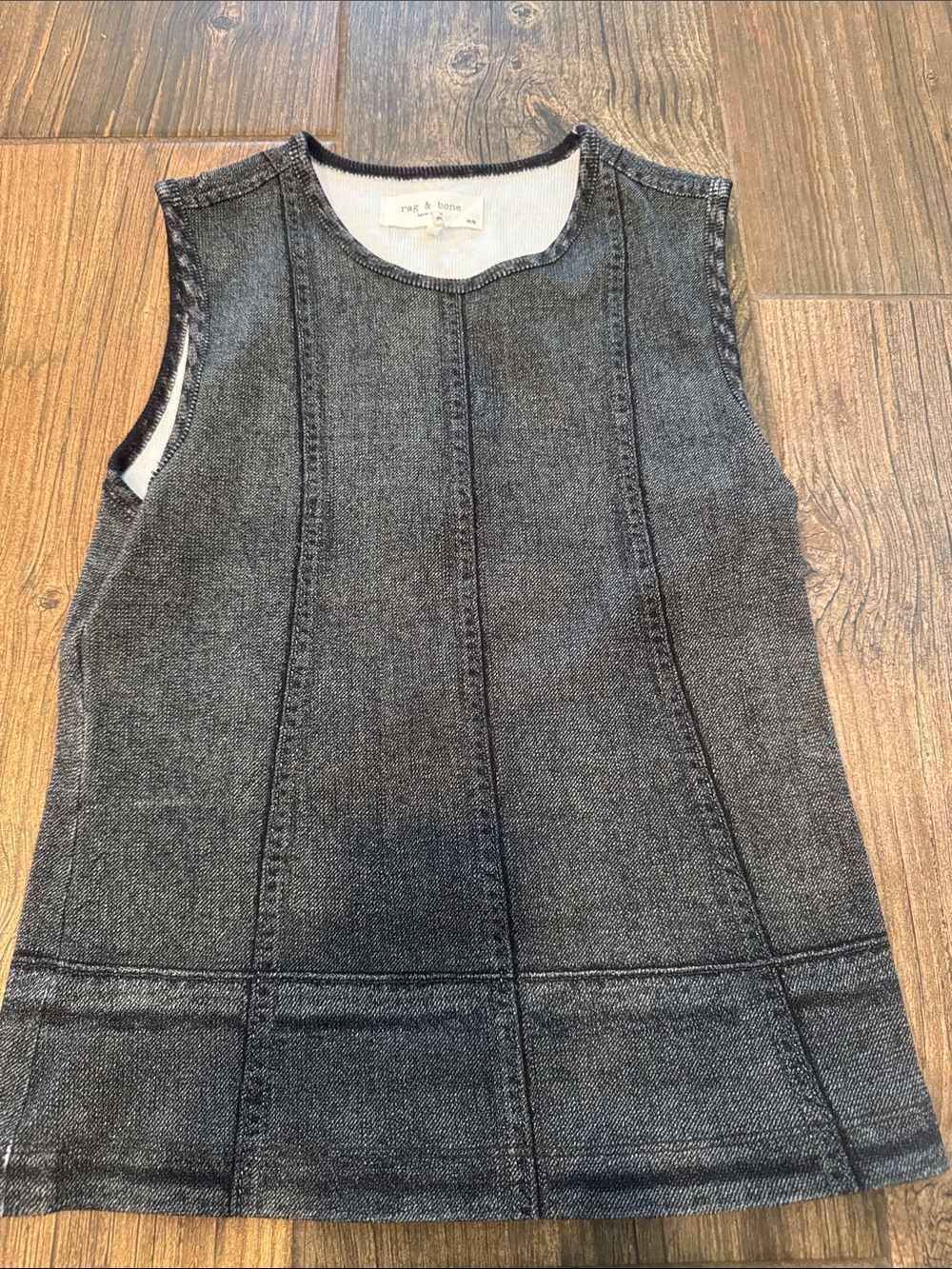 NWOT Rag & Bone women’s Miramar Sleeveless Denim-Style Dress in Charcoal size M